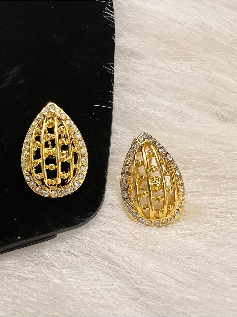 Teardrop Gold Colored Earrings